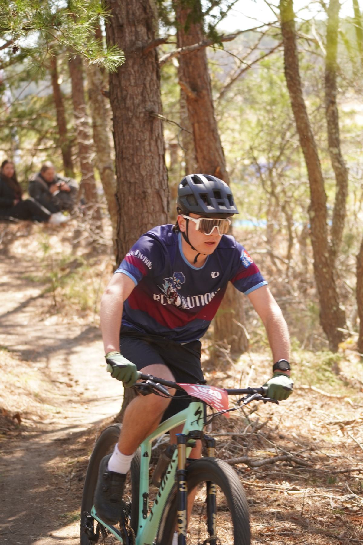 Rider on a pine-needle trail