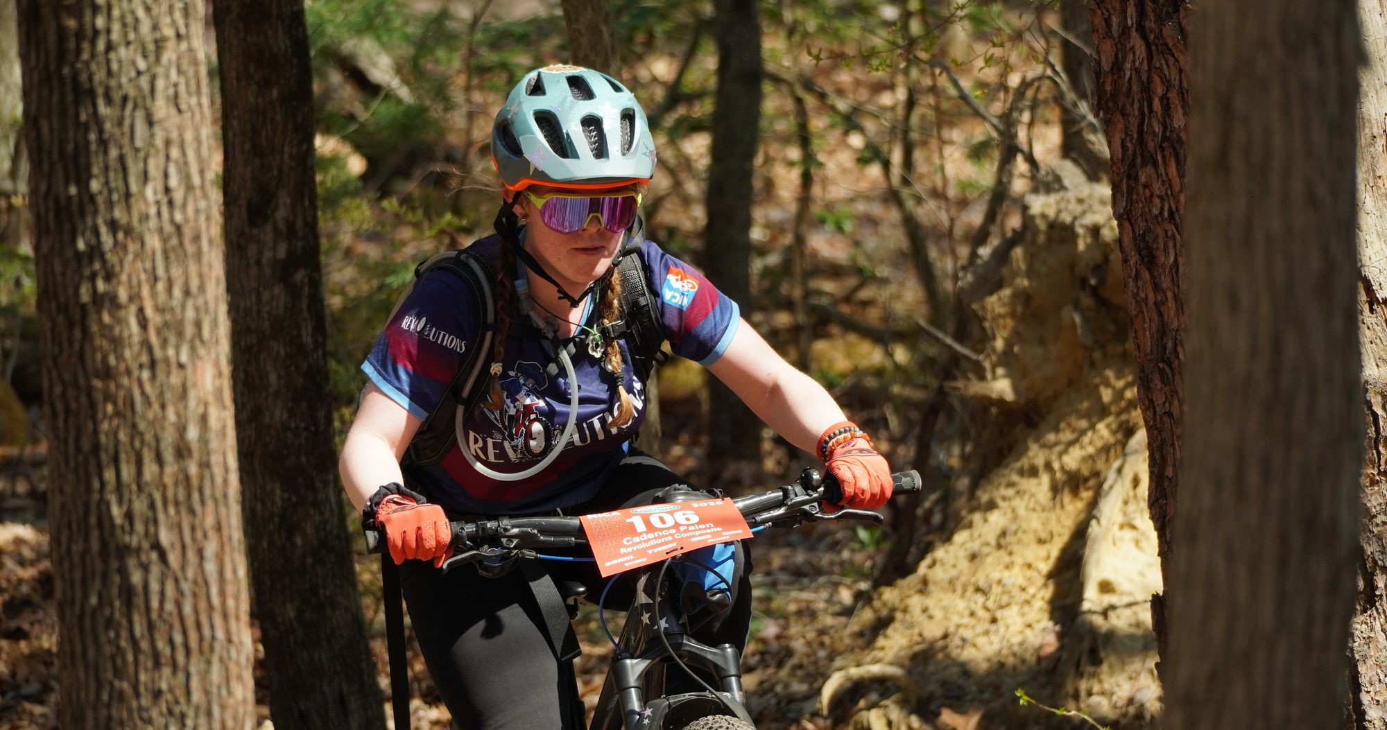 Rider in the spring woods